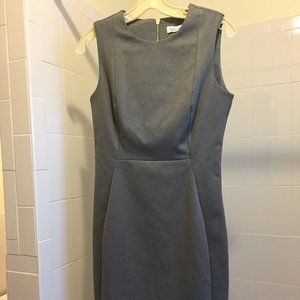 Calvin Klein Scuba Crepe Sheath Dress Size 6 Gray